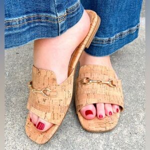 Corkys Hey Girl Cork Slide Sandals in Natural Cork